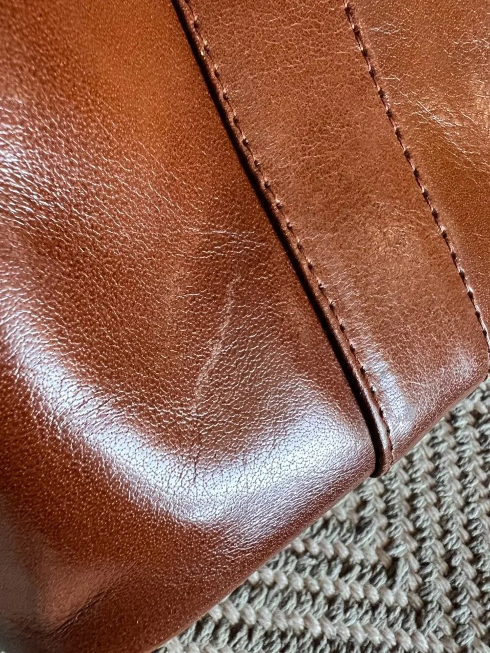 Ashwood Cognac Brown Smooth Leather Satchel Handbag Briefcase Tote Crossbody
